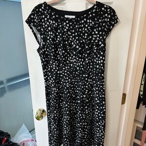 Elle Black and White A-line Midi Dress